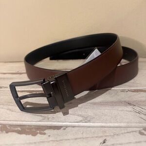 Perry Ellis Reversible Brown Black Belt Faux Leather Men's Size 36/90